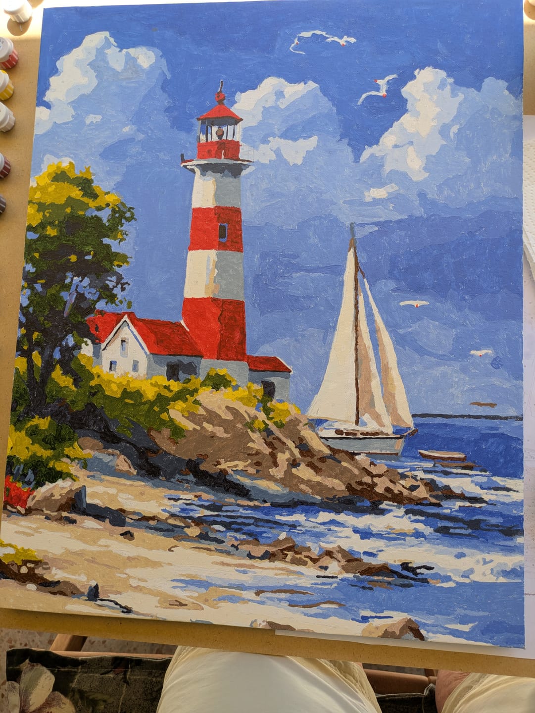 Customer photo review of Malen nach Zahlen - Leuchtturm & Segelboot