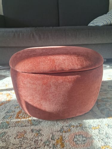 Customer photo review of VASA - Pouf table basse avec rangement en tissu terracotta