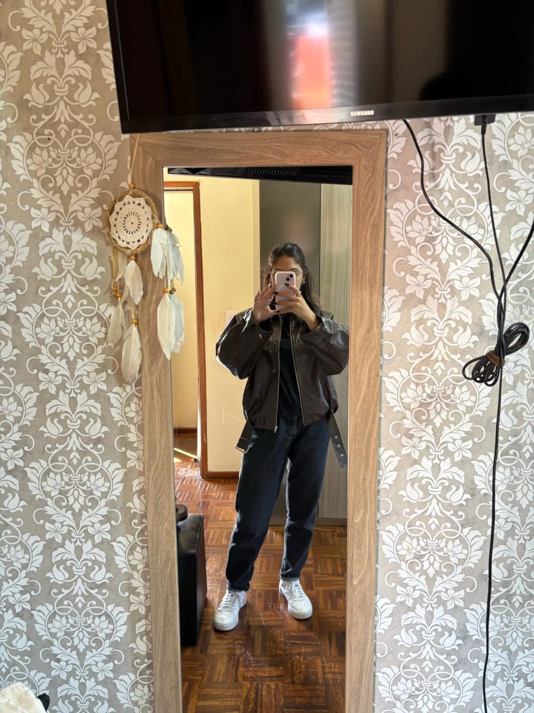 Customer photo review of Eliana Leather Moto Jacket