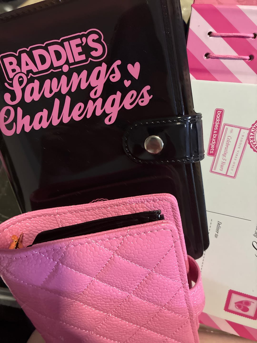Customer photo review of Baddies & Budgets 5th Anniversary Limited Edition Box