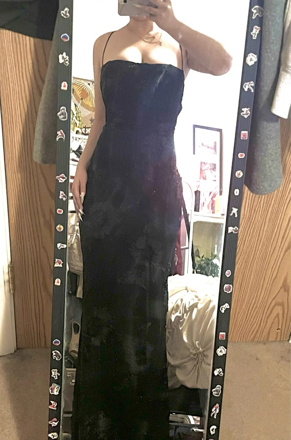Customer photo review of Beatrice Applique Tie-Back Prom Dress