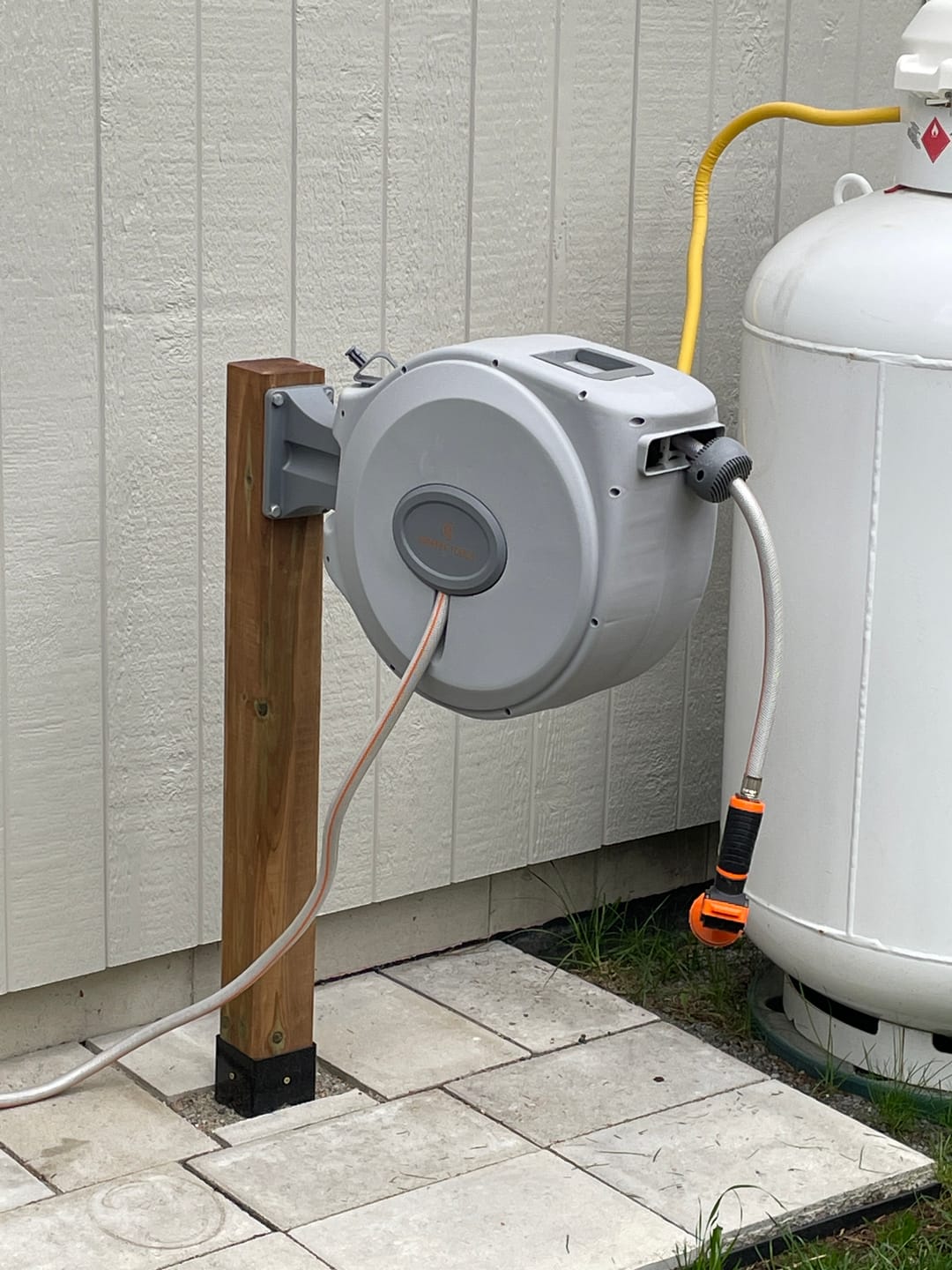 Customer photo review of Retractable Garden Hose Reels 65ft-130ft