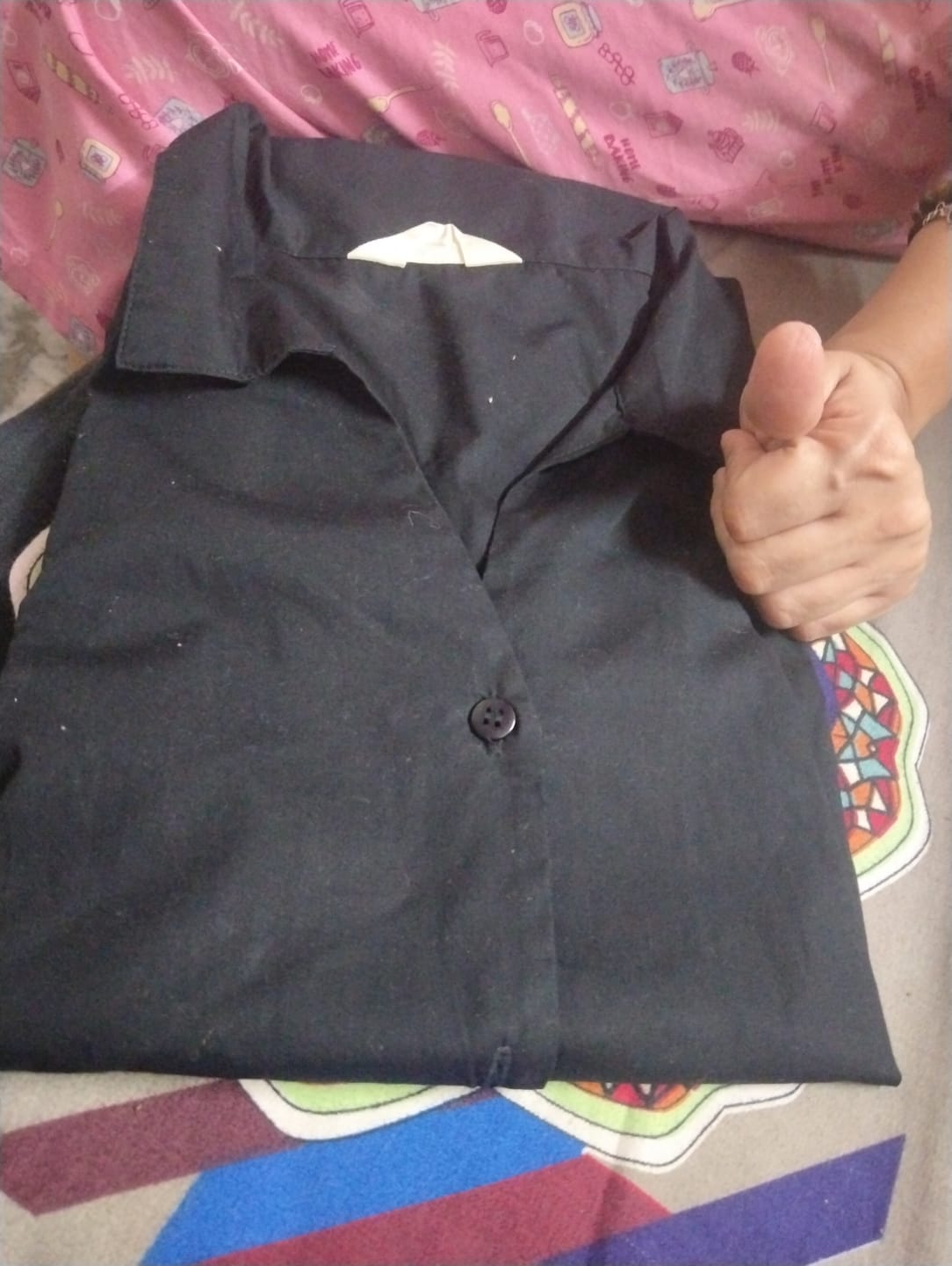 Customer photo review of Women Black Better Cotton Sleeveless Shirt