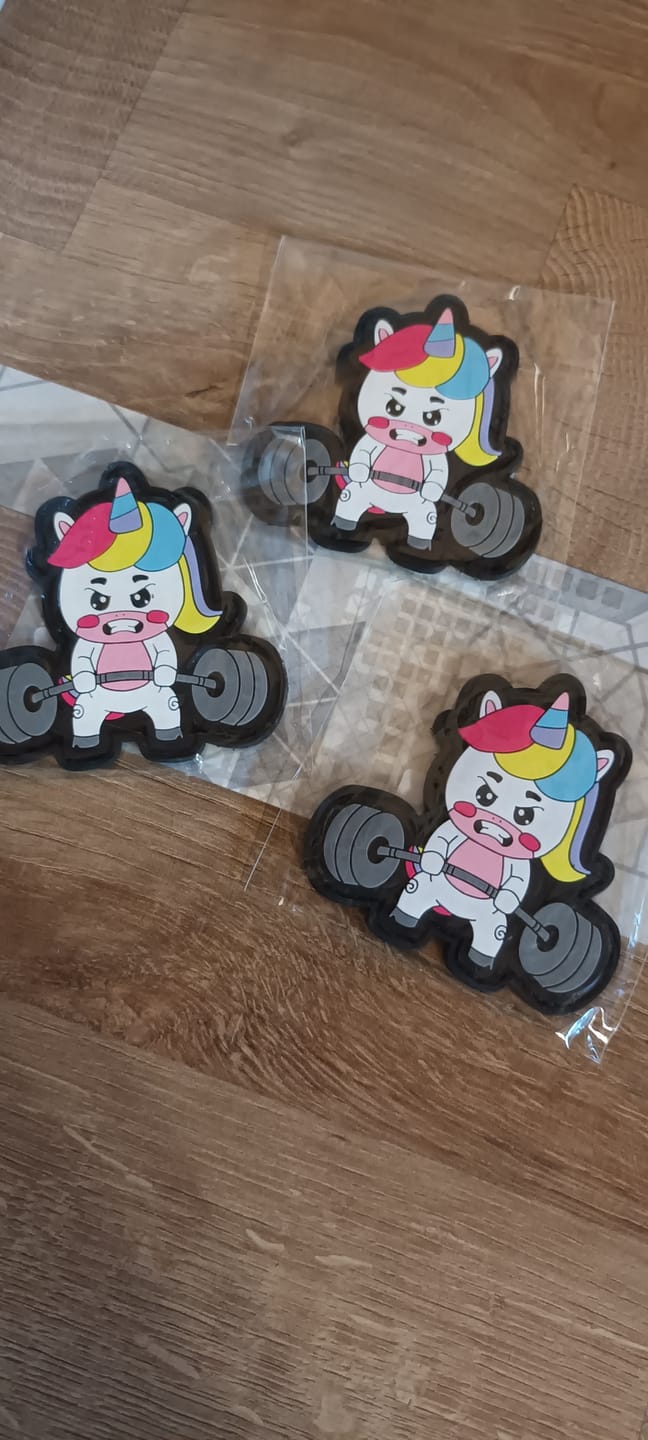 Customer photo review of Parche Unicornio Bodybuilder