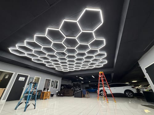 Customer photo review of Hexagon Garage Lights