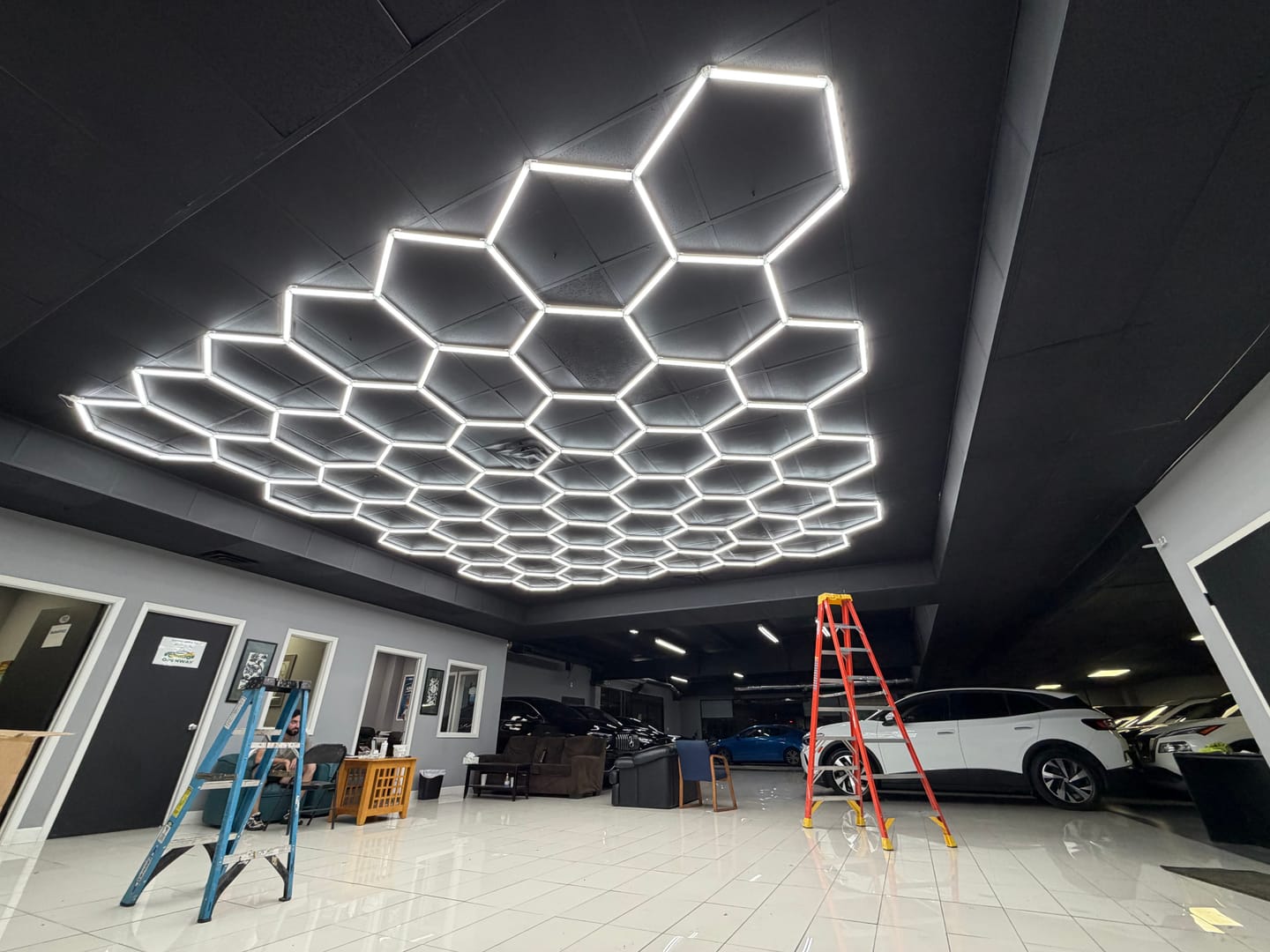 Customer photo review of Hexagon Garage Lights
