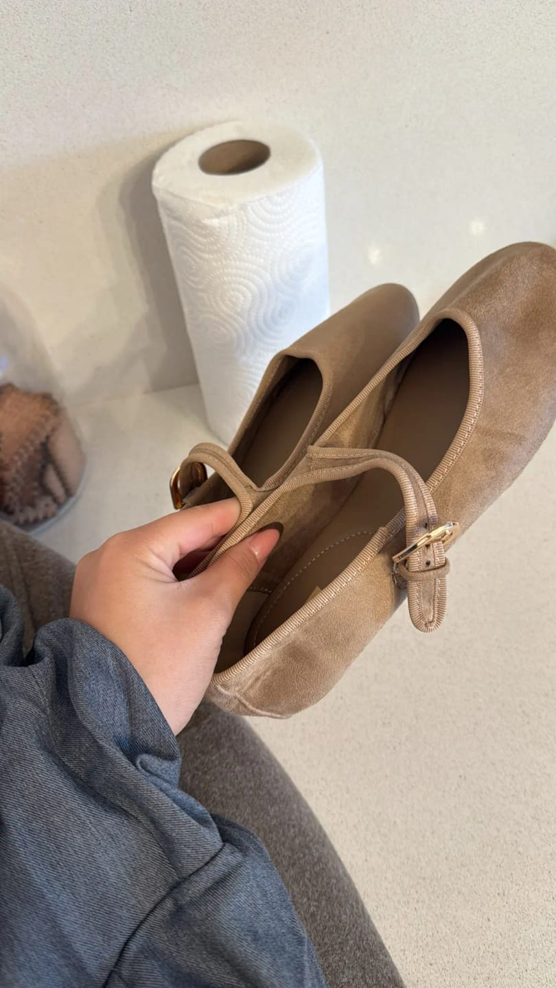 Customer photo review of Myranda Suede Ballet Flats