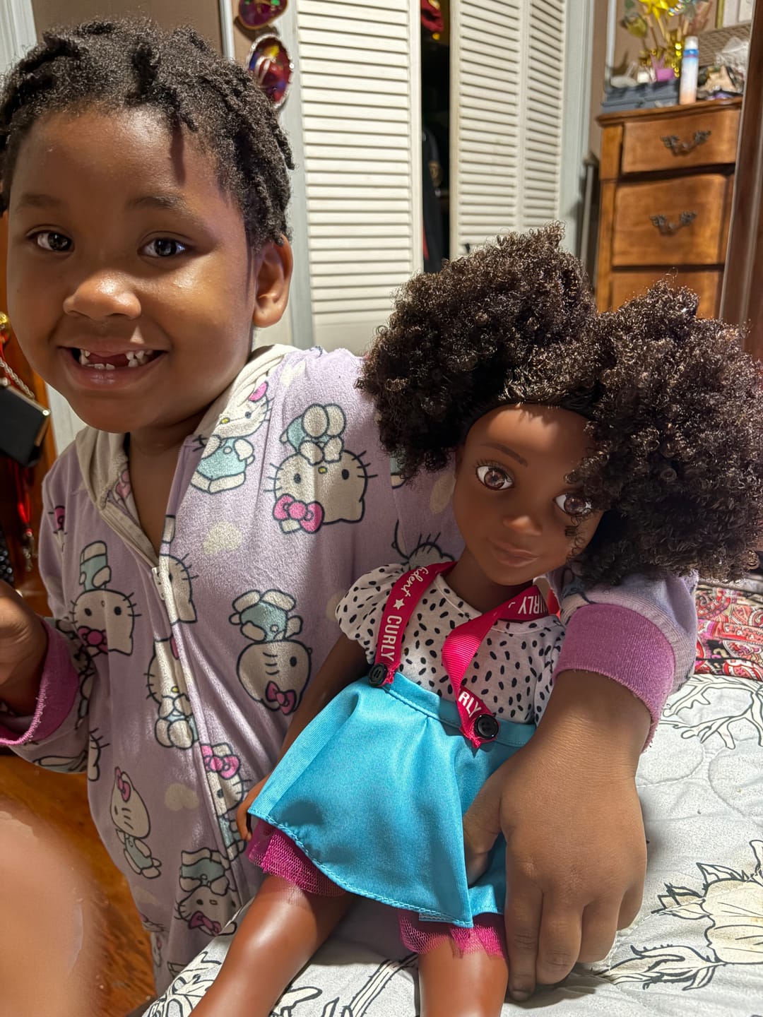 Customer photo review of Bella 18-Inch Doll with Washable Natural Curly Hair