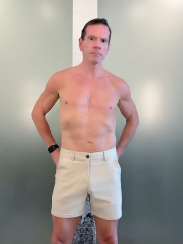 Customer photo review of Ultra-Stretch 5" Chino Shorts - Beige
