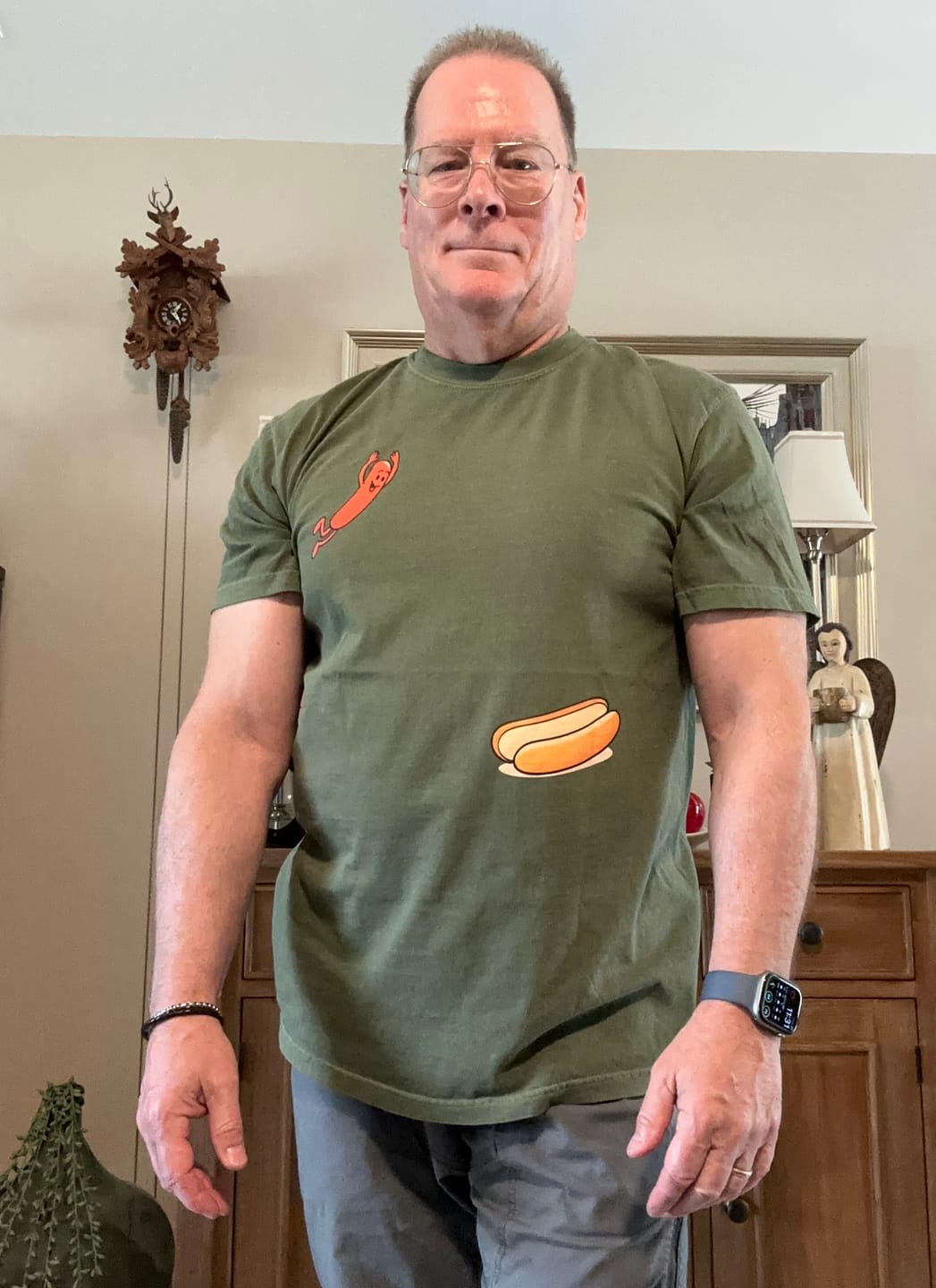 Customer photo review of Hotdog Dive — Premium Tee