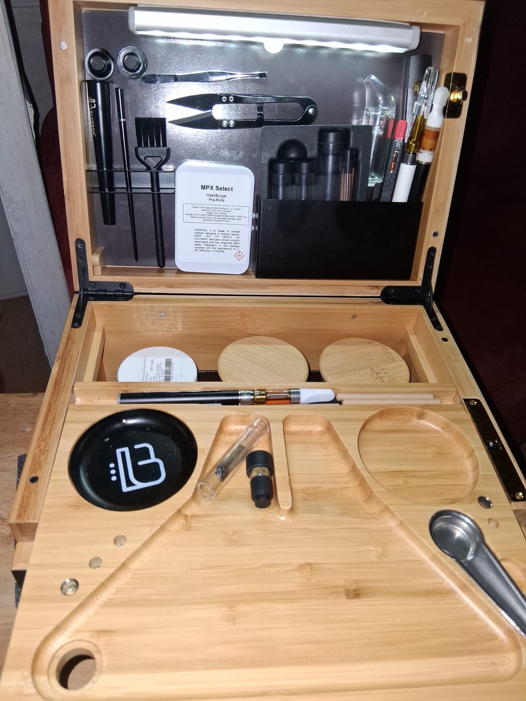Customer photo review of Discovery 2.0 Bamboo Stash Box with Fingerprint Lock | BlueBus Fine Tools