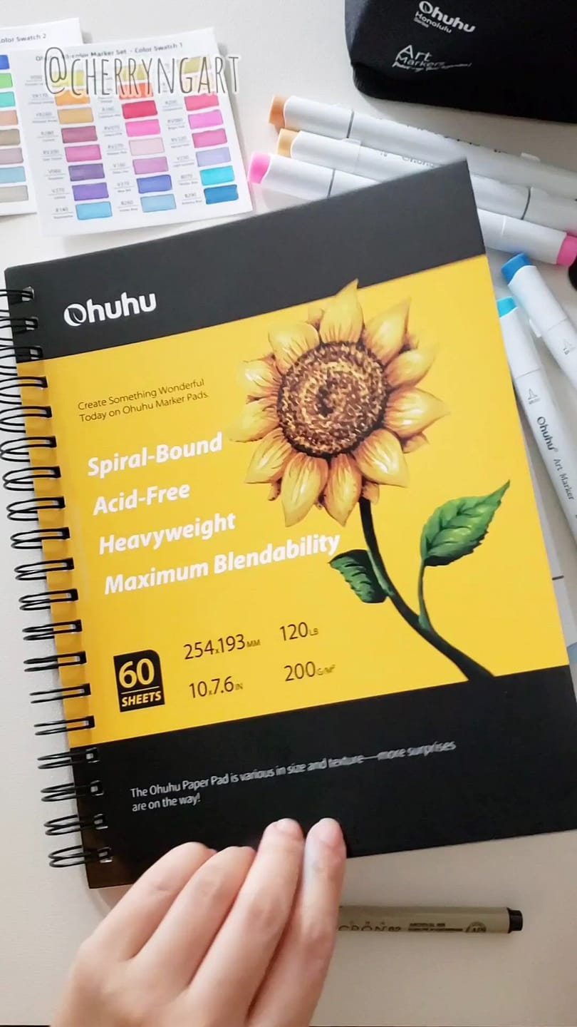 Customer photo review of Ohuhu Spiral-Bound Marker Pad for Alcohol Markers