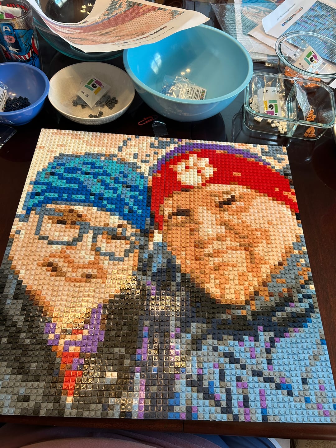 Customer photo review of Custom Bricked Mosaic Portrait 20×20"