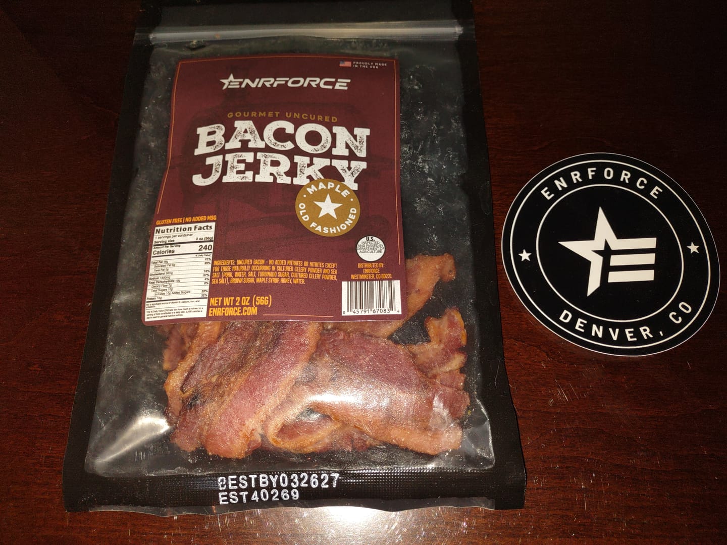 Customer photo review of Gourmet Bacon Jerky
