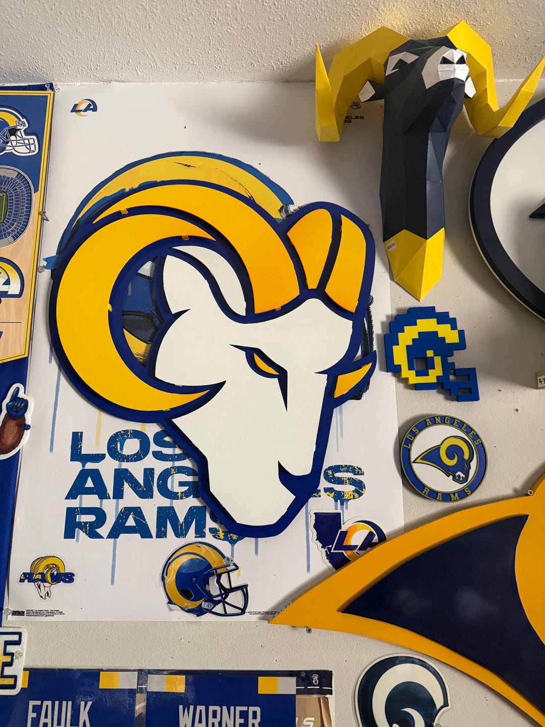 Customer photo review of Los Angeles Rams "RAM" Mascot 3D Vintage Metal Wall Art