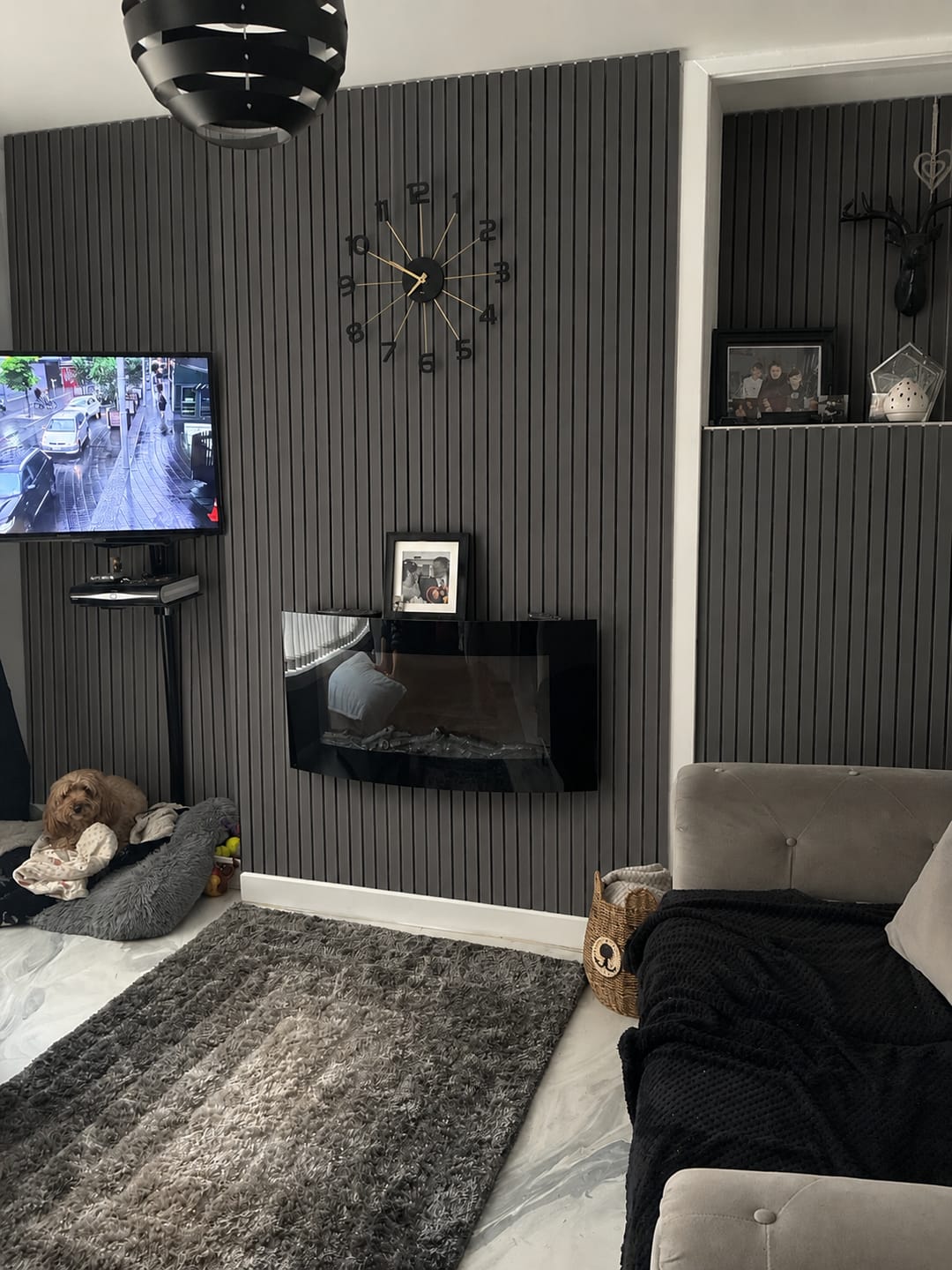 Customer photo review of Premium Acoustic Wall Panels - Dark Grey
