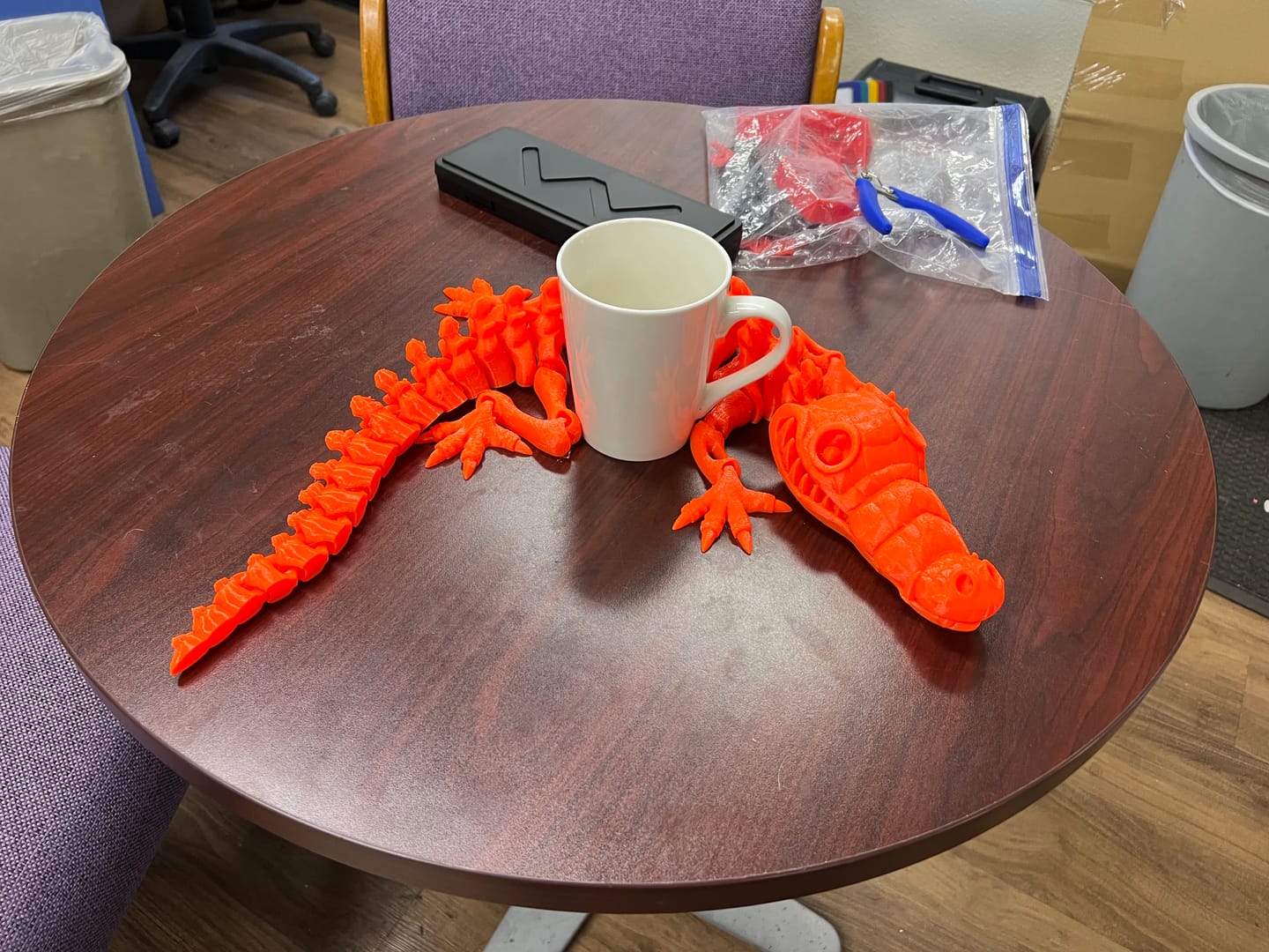 Customer photo review of Fluorescent Orange PETG Filament 1.75mm