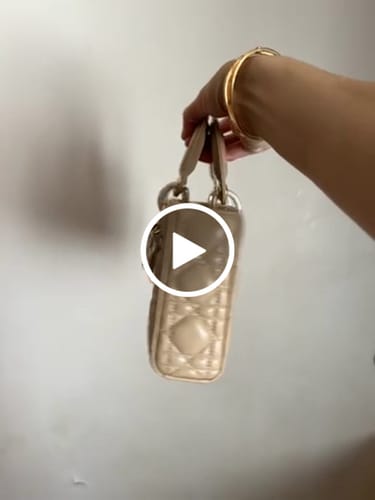 Customer video review of medium lady d-joy 26 light beige lambskin
