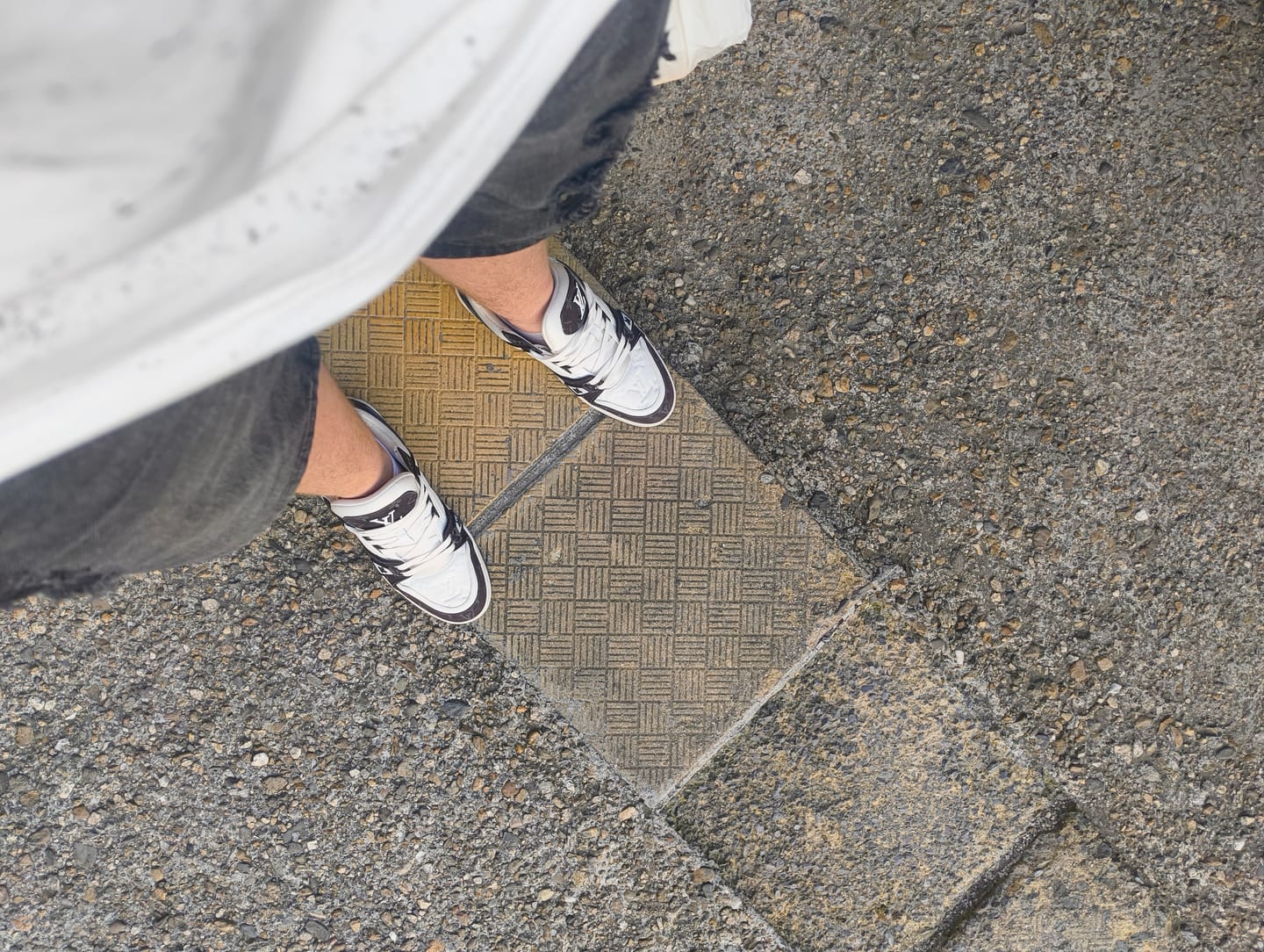 Customer photo review of Louis Vuitton LV Monogram Black Denim Sneaker