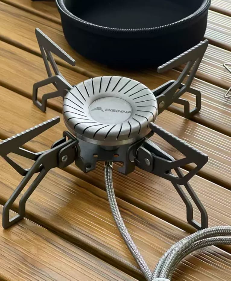 Customer photo review of Portable Split-Type Camping Gas Stove Outdoor Cassette Burner Flying Saucer Tea Cooking Stove for Camping Picnic Hiking