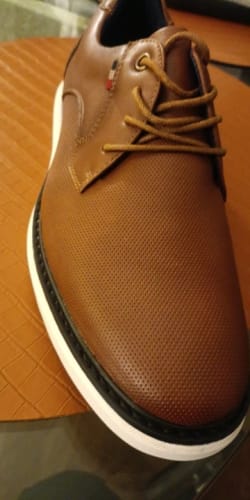Customer photo review of BHKH 2026 Genuine Leather Dress Shoes Comfy Men Casual Shoes Smart Business Work Office Lace-up Men Shoes