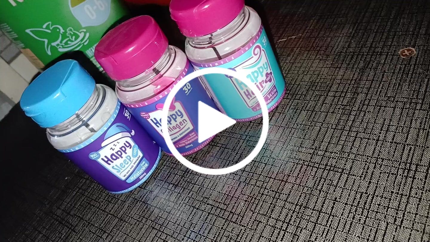 Customer video review of Happy Hair 2 Potes + 1 Melatonina Grátis + 1 Colágeno Grátis