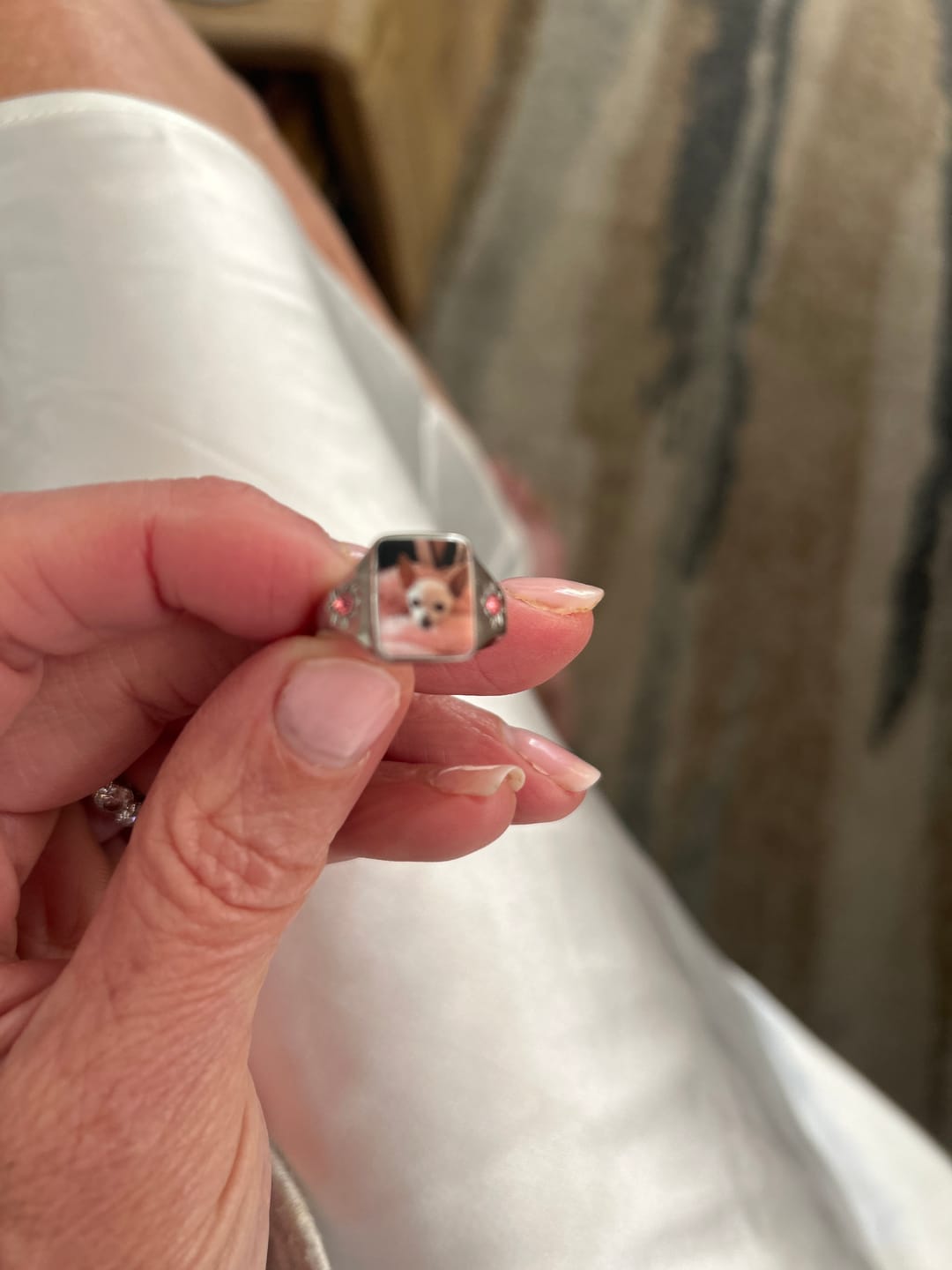 Customer photo review of Personalized Photo Birthstone Custom Ring