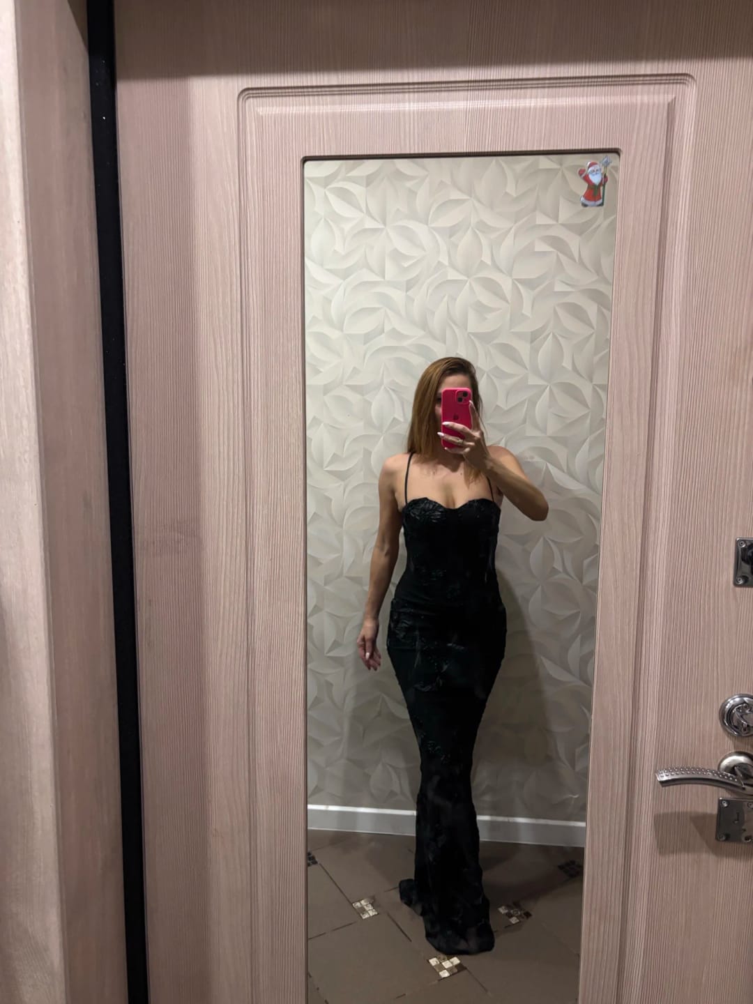 Customer photo review of Beatrice Applique Tie-Back Prom Dress