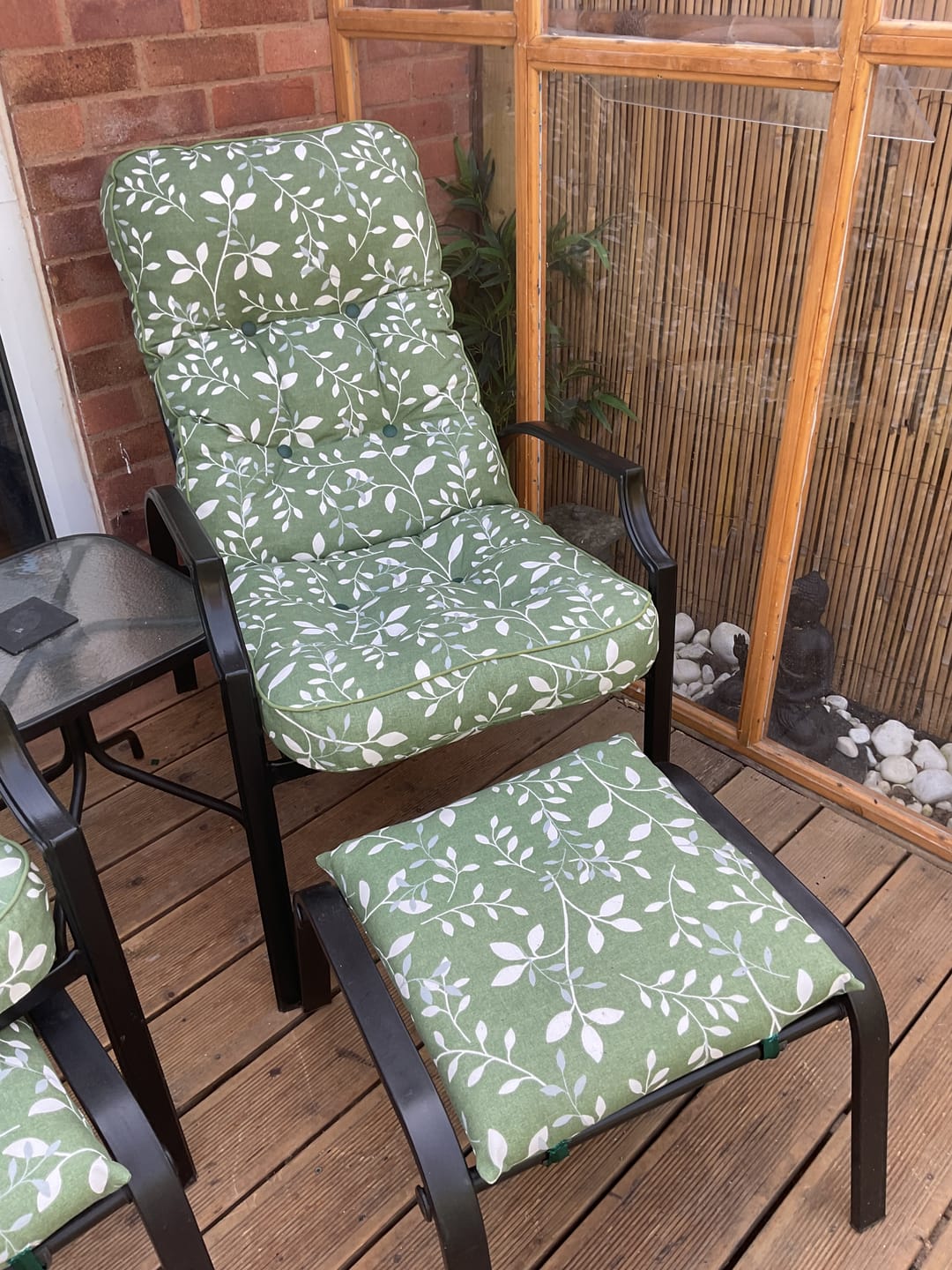 Customer photo review of Deluxe Garden Recliner Replacement Cushion – Multiple Pattern Options