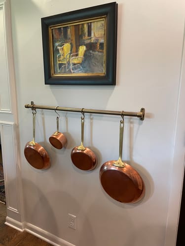 Customer photo review of Pot Rail – Antique Brass