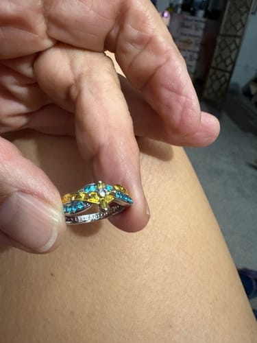 Customer photo review of HANDMADE DETAILED ZIRCON & SILVER MOM RING