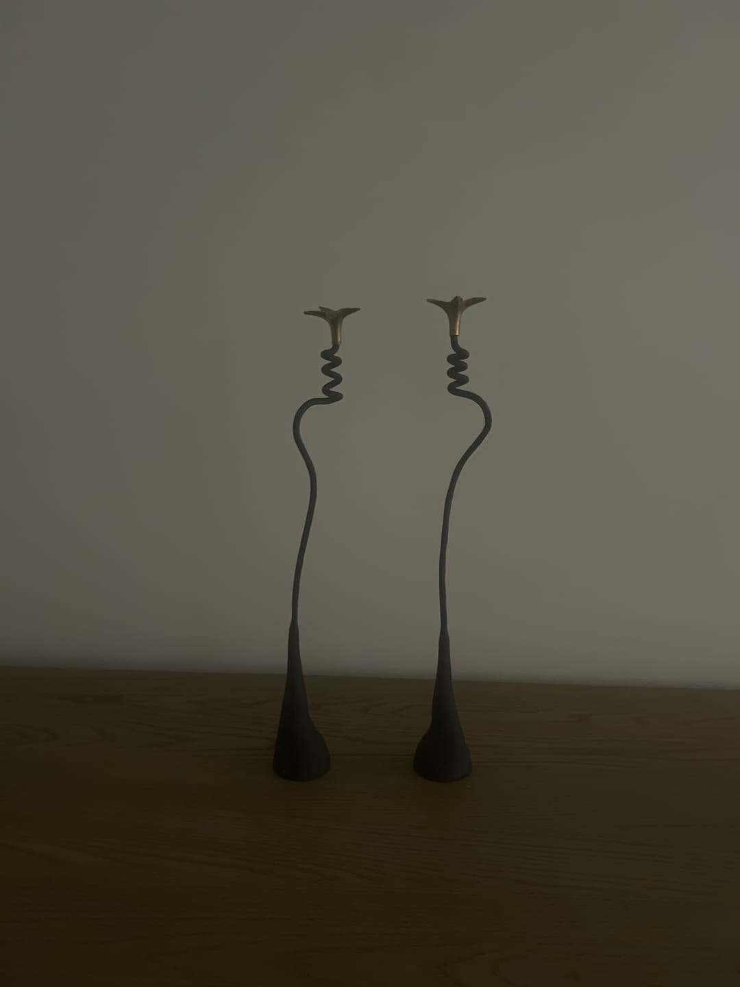 Customer photo review of Handmade Iron Ferra Lily Candle Holders Set - Antique Bronze Taper