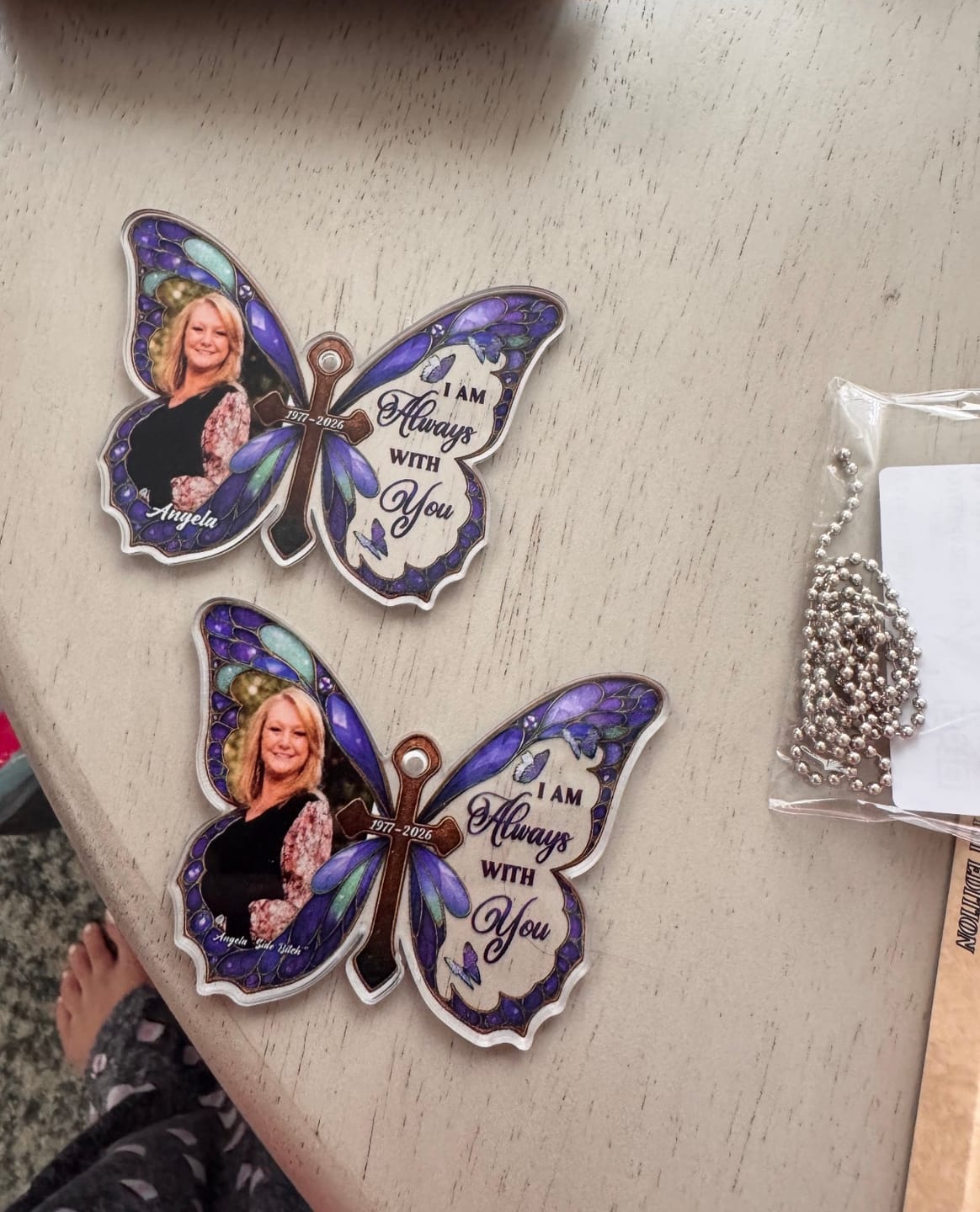 Customer photo review of I Am Always With You - Personalized Custom Car Plastic Hanging Ornament CO25