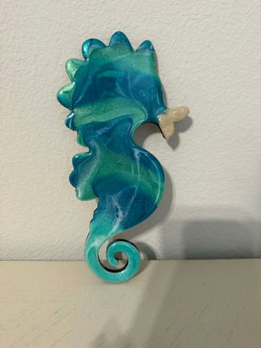 Customer photo review of Unfinished Cute Seahorse Shape | DIY Craft Cutout | up to 46" DIY
