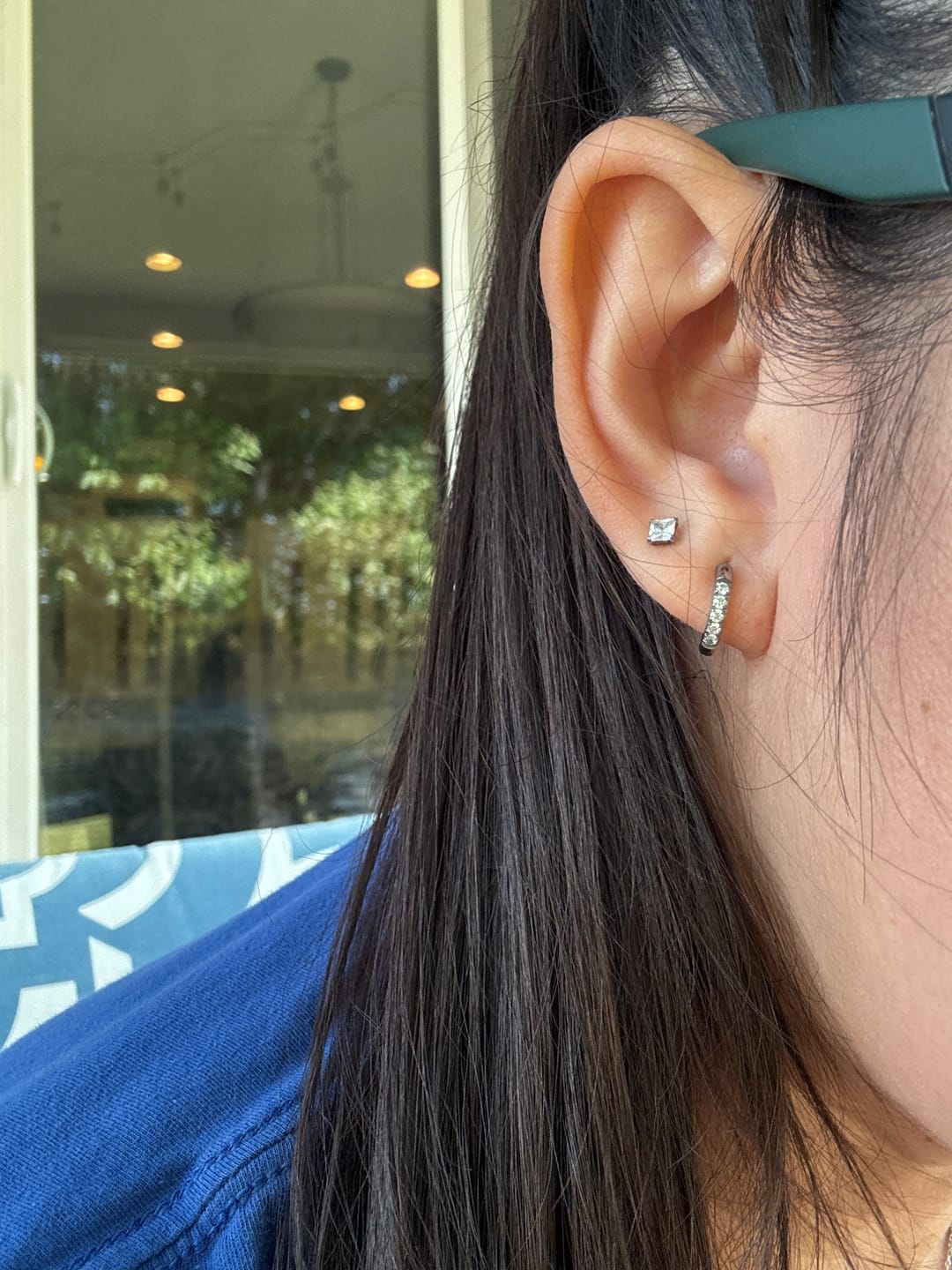 Customer photo review of My Huggies Sparkle Hoop Earrings