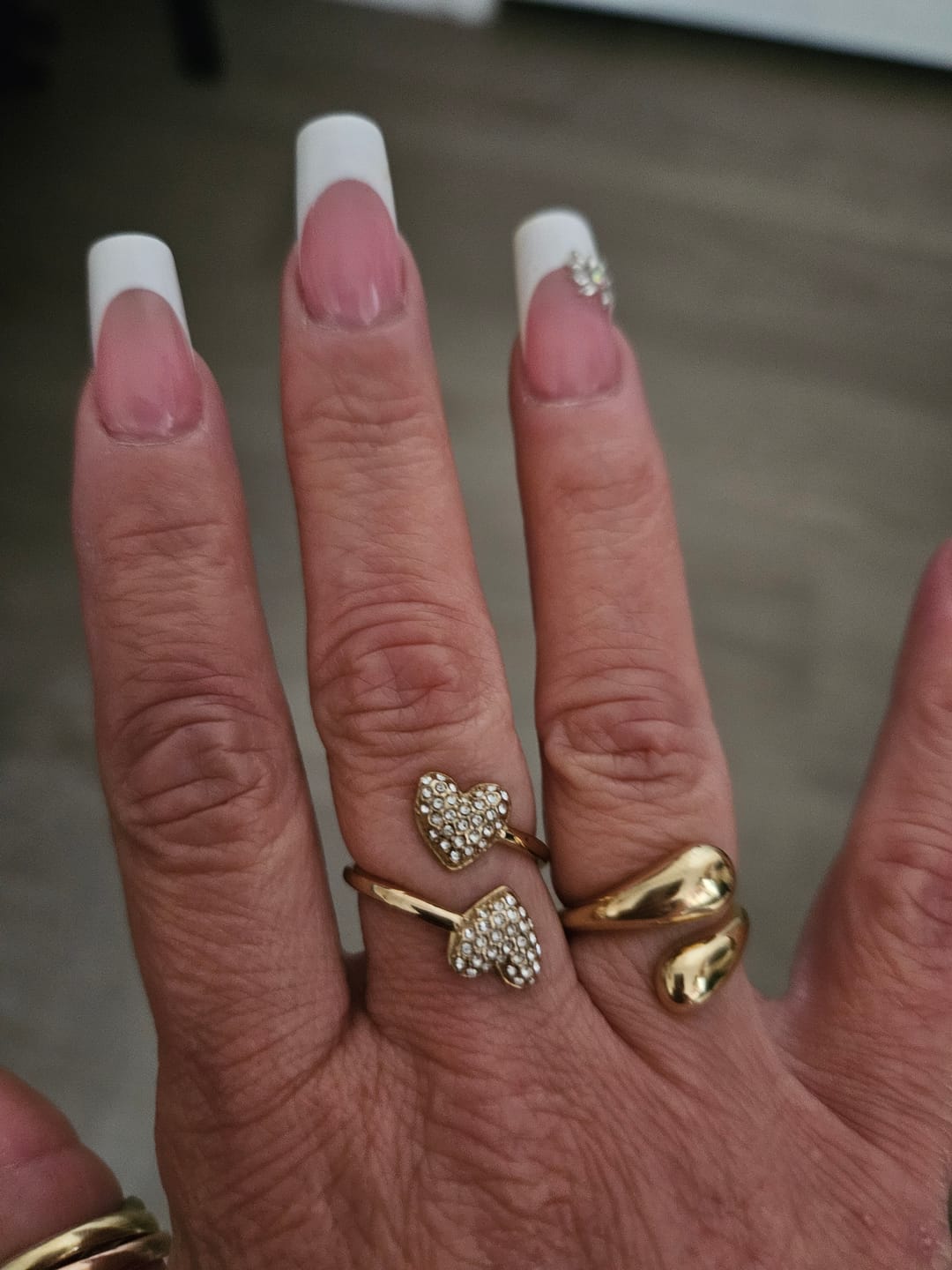 Customer photo review of Open Iced Heart Ring