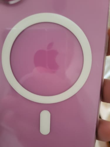 Customer's close-up of a purple phone case, a smooth surface for attaching the StickyPod.