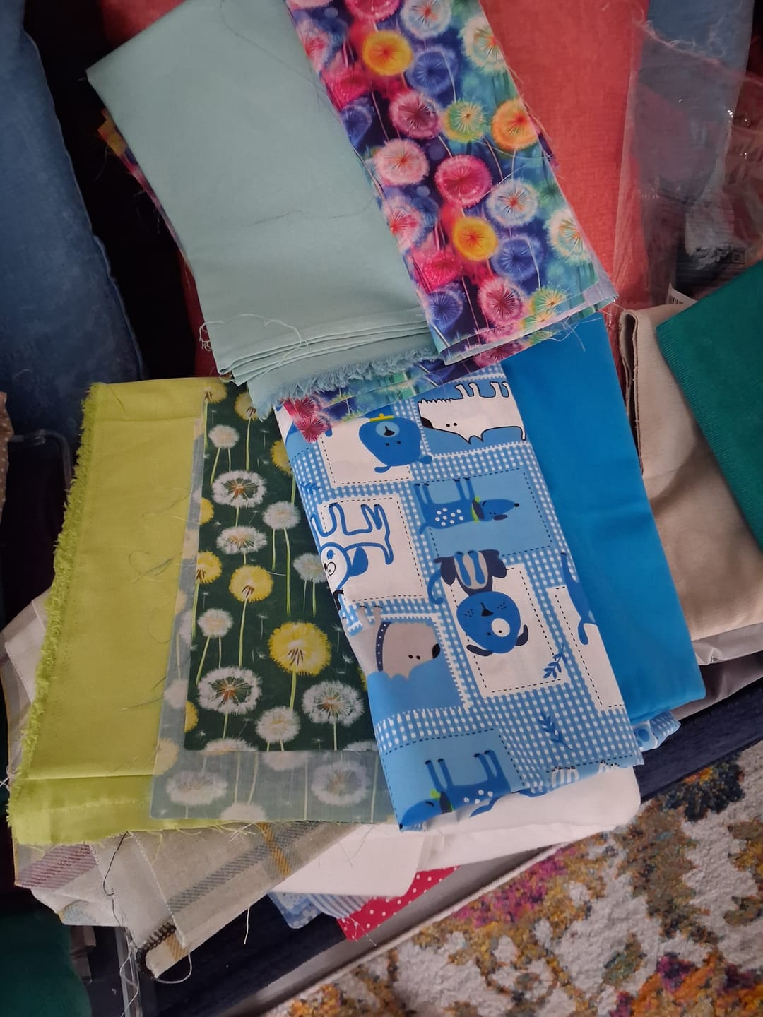 Customer photo review of Plain Colours 100% Cotton Fabric Bundle- 10 Metres