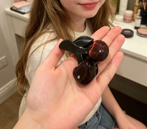 Customer photo review of Elowen Cherry Small Hair Claw