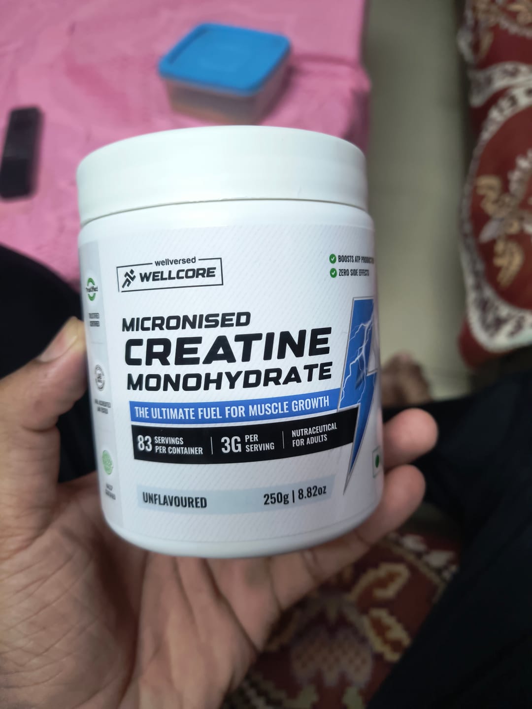 Customer photo review of Wellcore - Micronised Creatine Monohydrate (250g, 83 Servings)