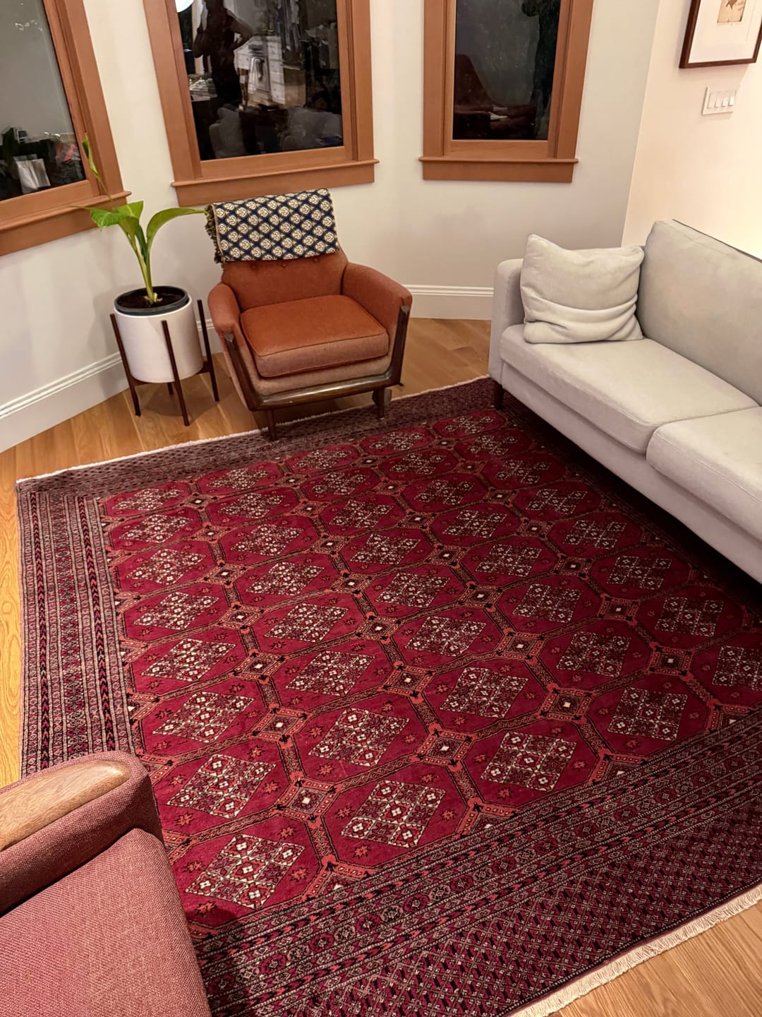 Customer photo review of Bukhara • Handmade Square Vintage Rug (7'7"x7'9")