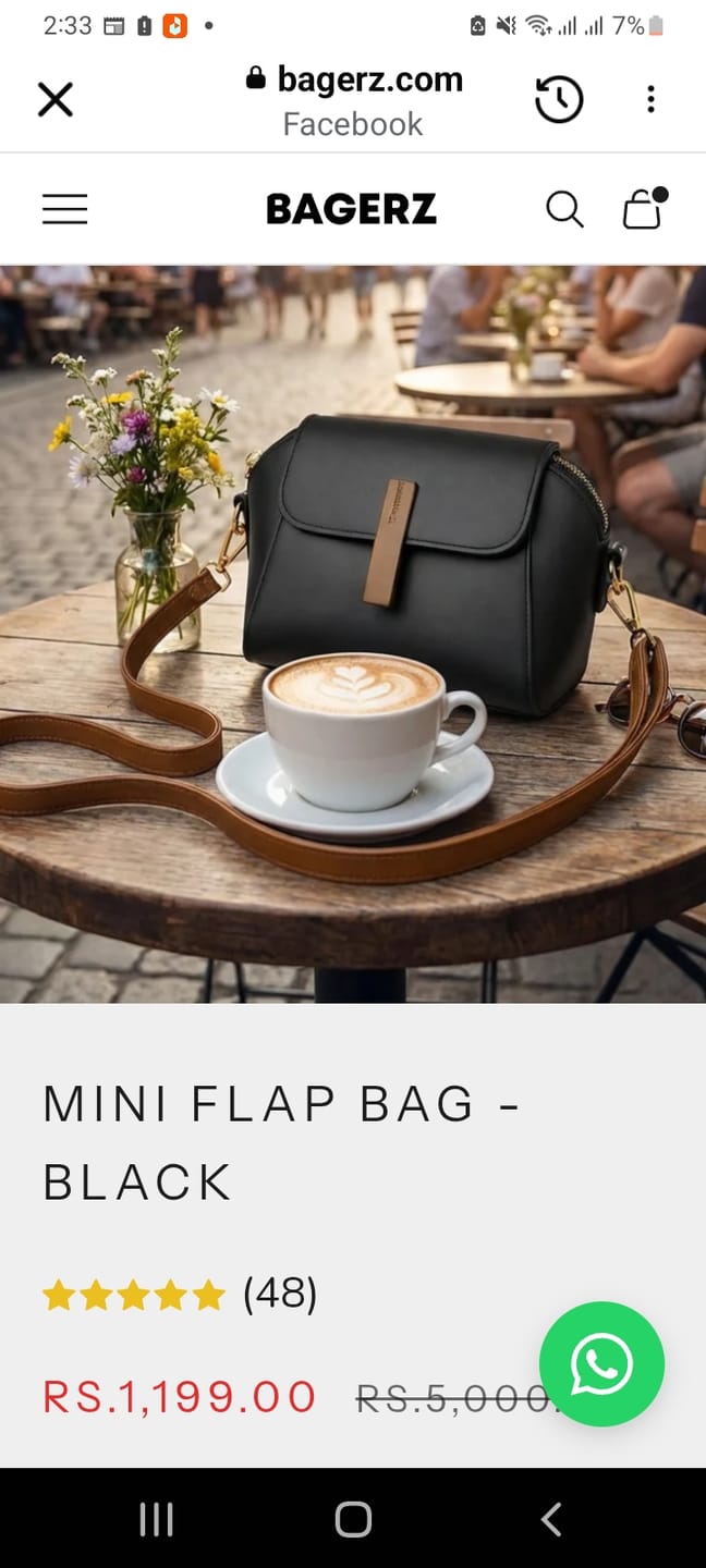 Customer photo review of Mini Flap Bag - Black