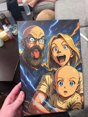 Customer photo review of Personalized Canvas - Portrait in Anime style
