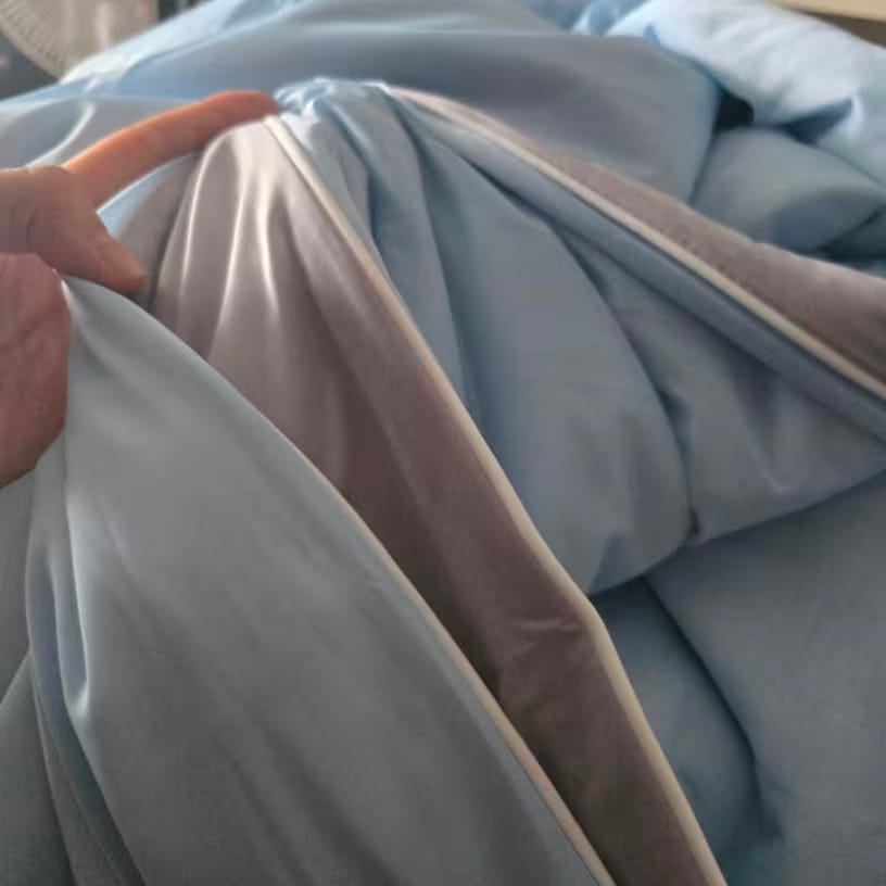 Customer photo review of Ice Silk Cooling Summer Blanket – Twin & Queen Sizes