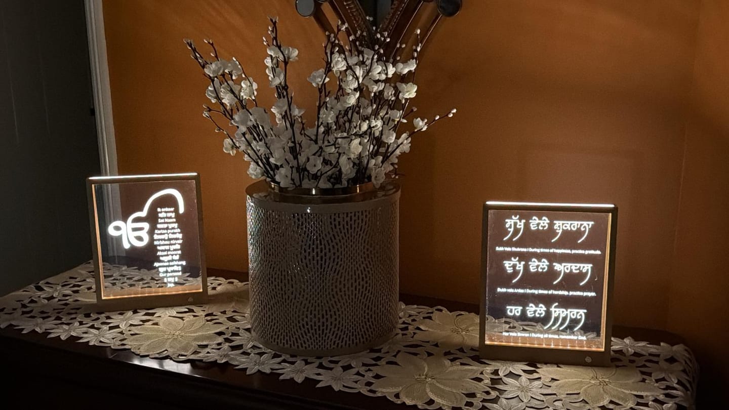 Customer photo review of Sukh Vele Shukrana | Dukh Vele Ardaas | Har Vele Simran Light Frame
