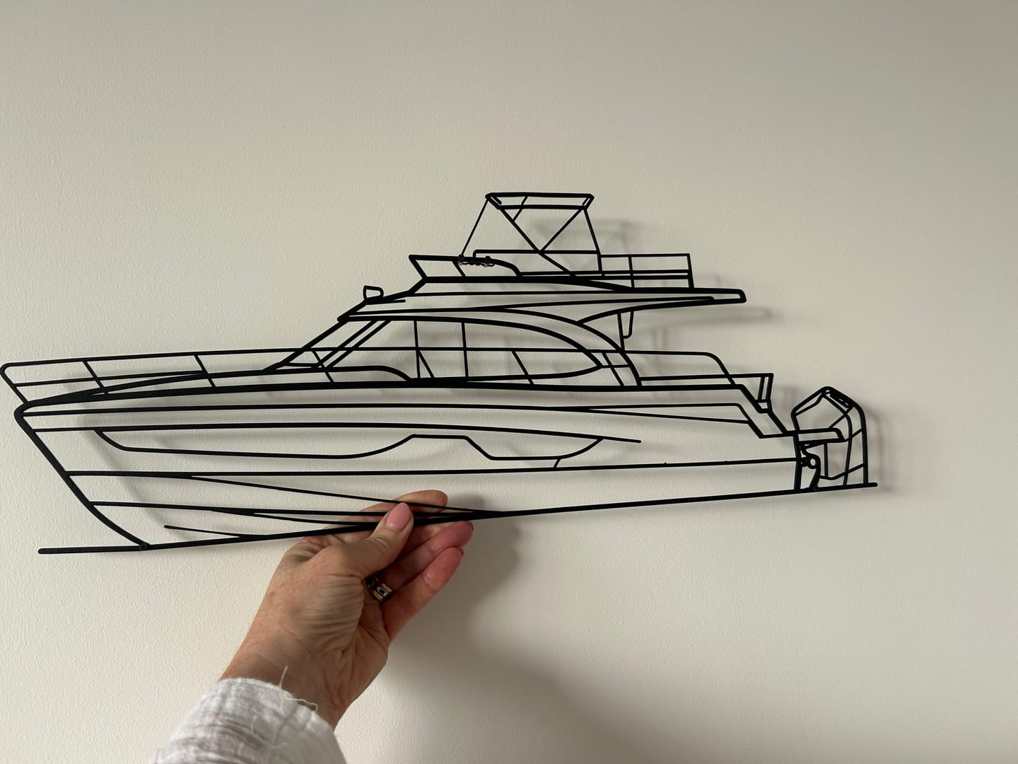 Customer photo review of Your Custom Boat Silhouette Metal Wall Art