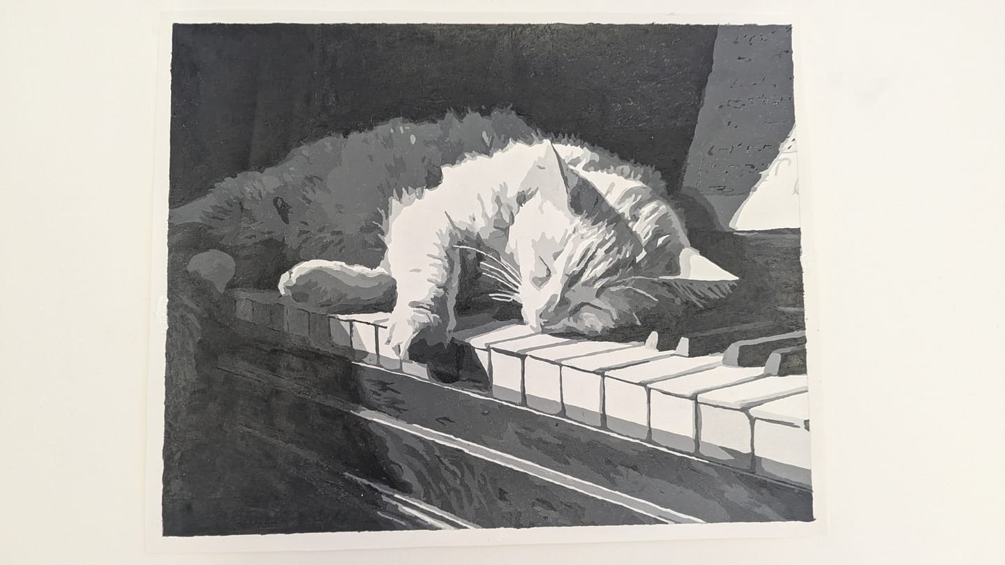 Customer photo review of Malen nach Zahlen - Katze auf dem Klavier