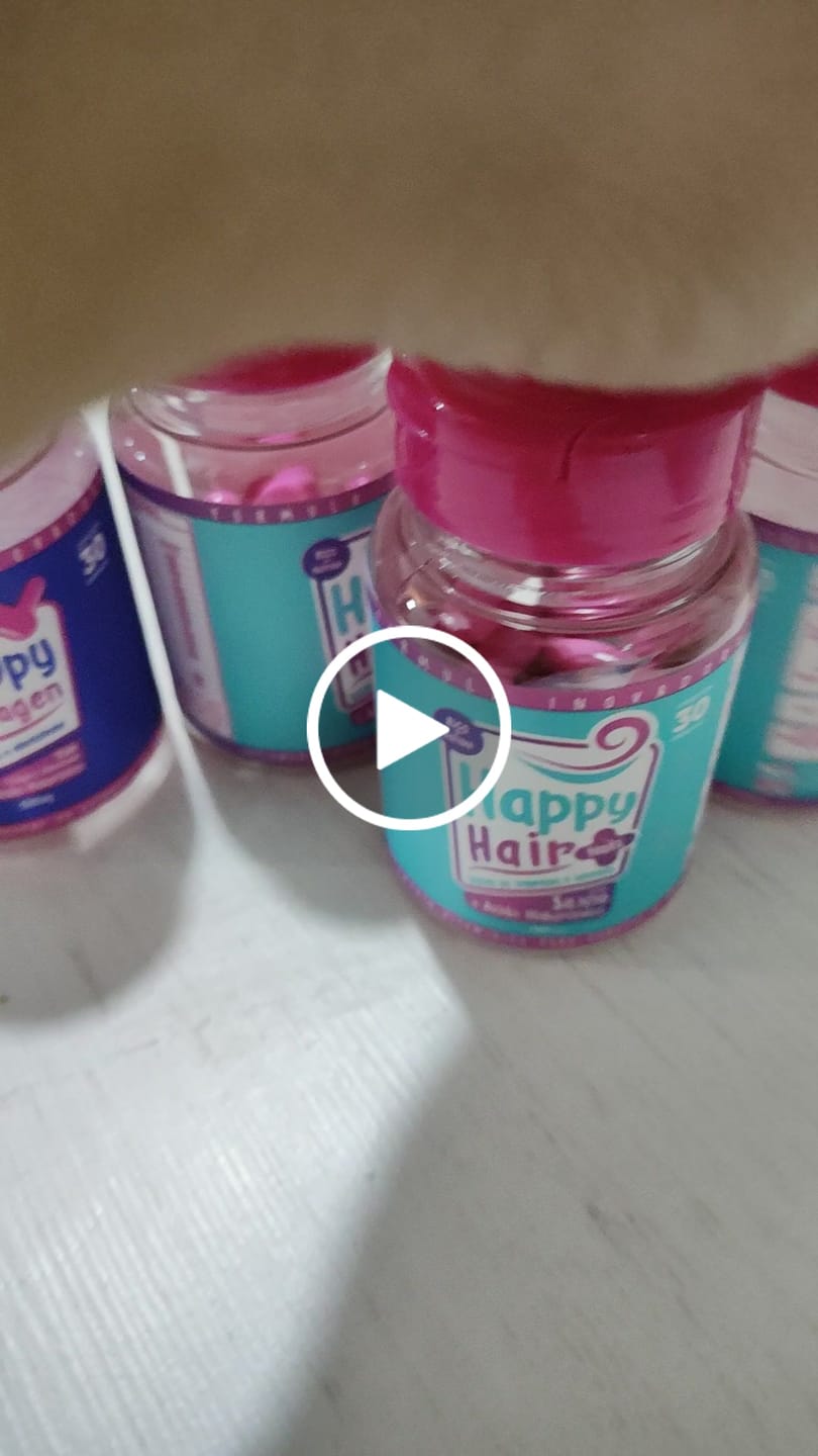 Customer video review of Happy Hair 3 Potes + 1 Colágeno Grátis