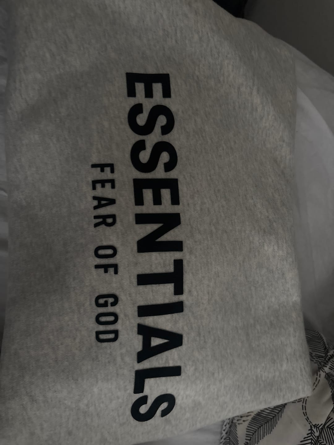 Customer photo review of Fear of God Essentials Hoodie 'Light Oatmeal'