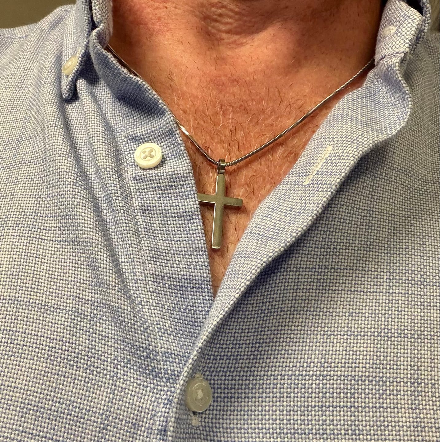 Customer photo review of Classic Cross & Square Chain